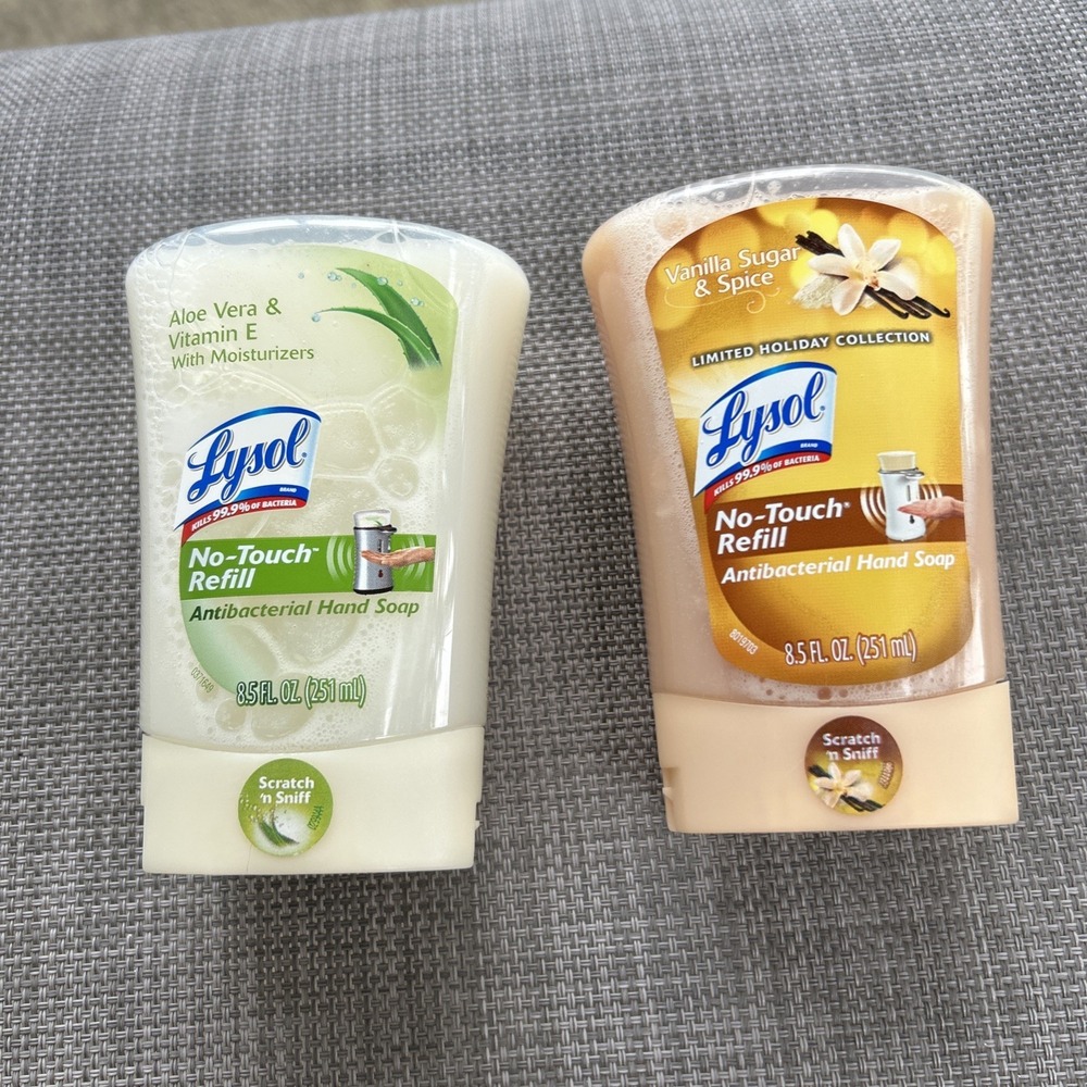 Lysol No-Touch Hand Soap System Refills Aloe Vera &  Vanilla Sugar Exp 2014/2015